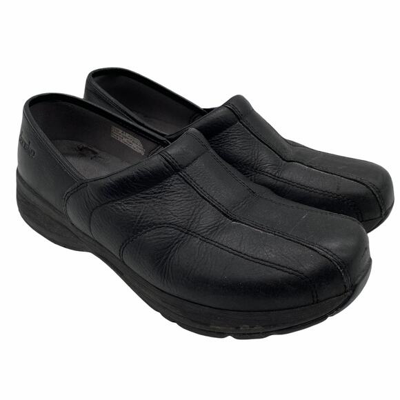 Dansko Women’s Shaina Black Tumbled Pull Up Slip On Size 41 Clog Slip Resistant - Picture 1 of 9
